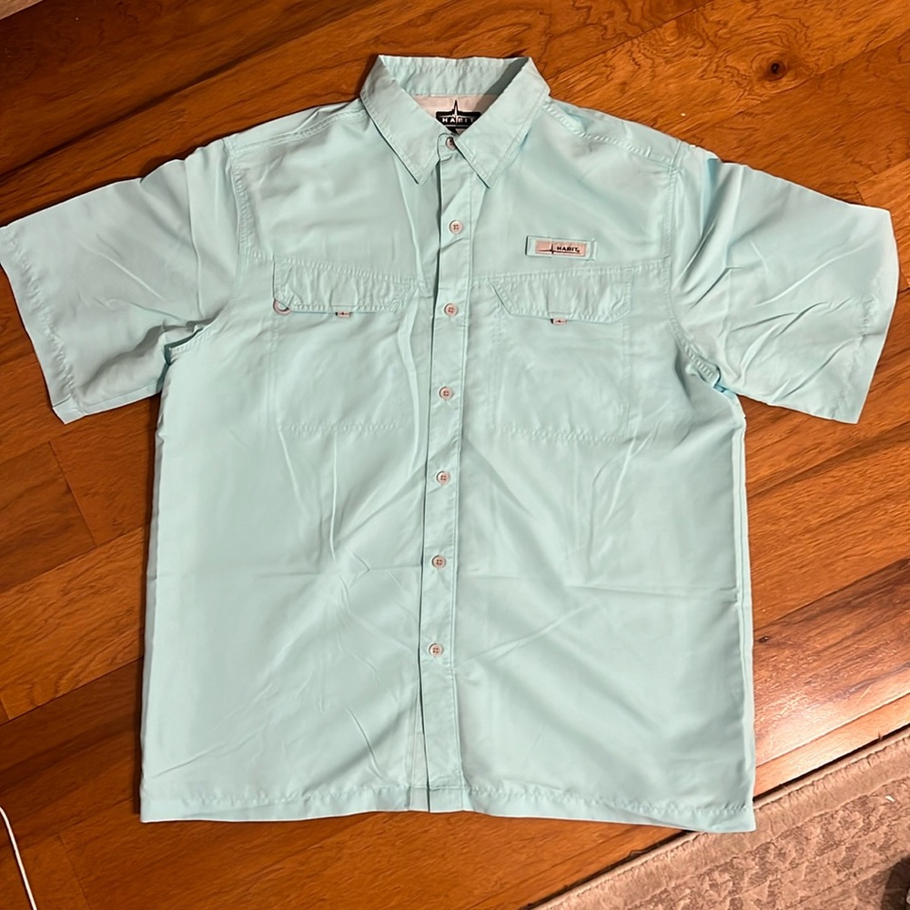 HABIT Men's Short Sleeve Button Down‎ Fishing Breathable Shirt